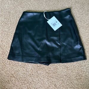 Endless Rose Black Leather Skort